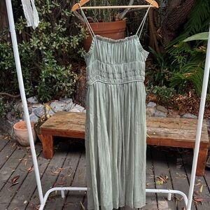 Green Maxi Dress with Spaghetti Straps